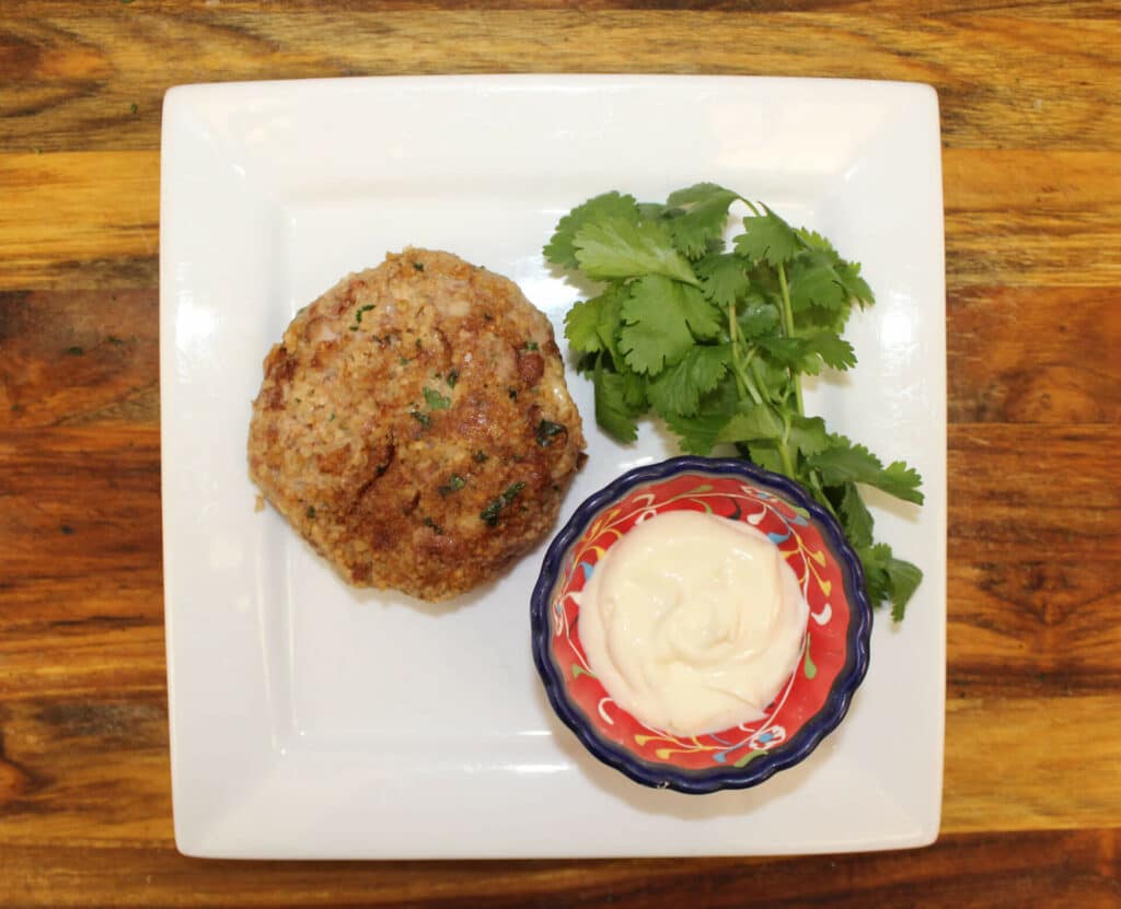 Bulgur Veggie Patty with Lime Mayonnaise